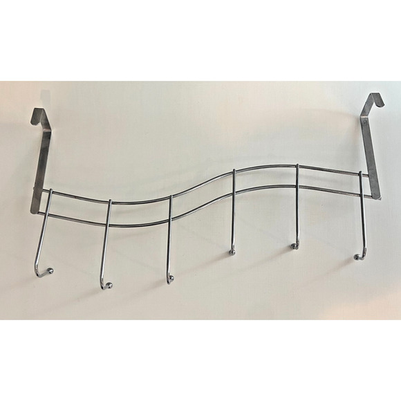 Over The Door 6-Hook Metal Towel and Coat Hanger, Set of 4, 18"L x 8.5"H - Picture 6 of 8